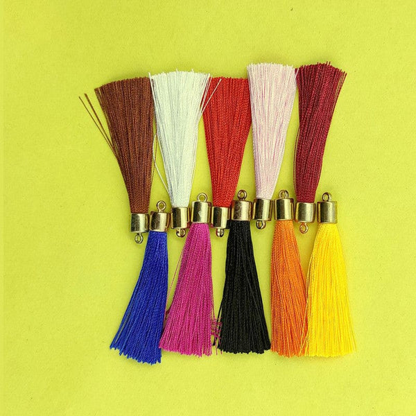 Medium Multi Color With Gold Cap Tassel
