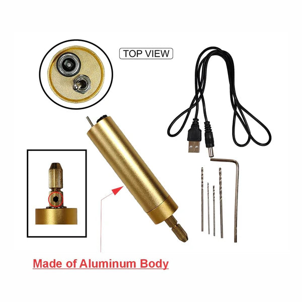Electric Mini Drill Machine With 4 Bits & Allen Key
