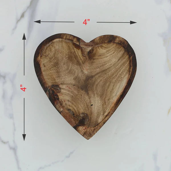 Wooden Candle Heart Bowl