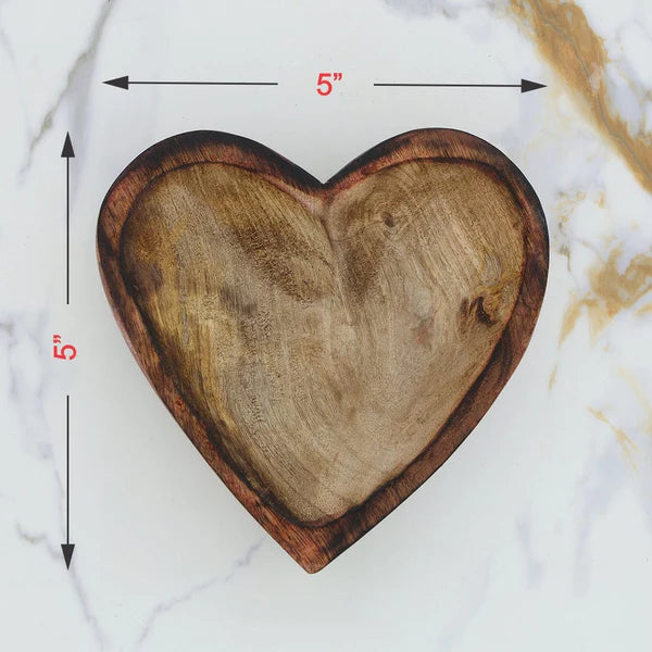 Wooden Candle Heart Bowl