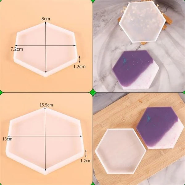 2 Pcs Hexagon Coaster Set