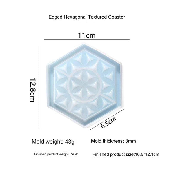 Hexagon Textured Coaster With Boundry Mould