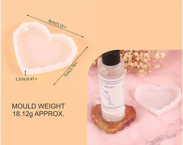 3 Inch  Diamond Cut Heart Mould