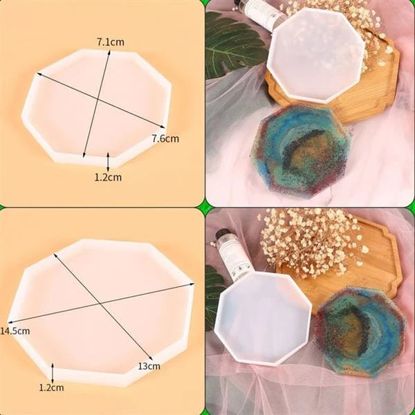 2 Pcs Octagon Coaster Set