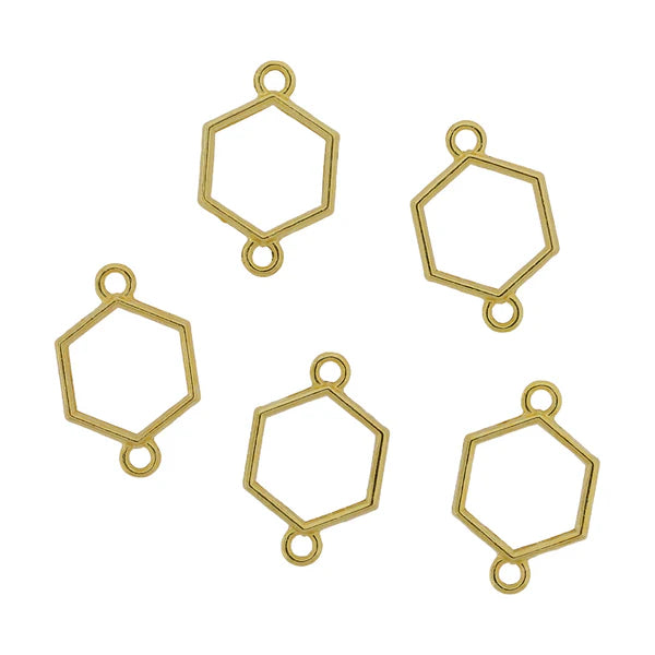 5 In 1 Gold Hexagon Rakhi Base Bezel Set