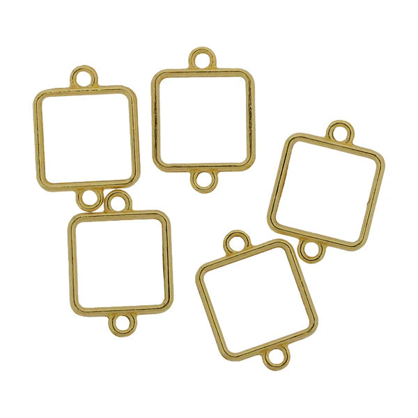 5 In 1 Gold Square Rakhi Base Bezel Set