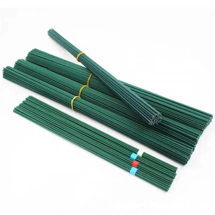 2mm Thick Plastic Coated Green Stem Wire 100Gram