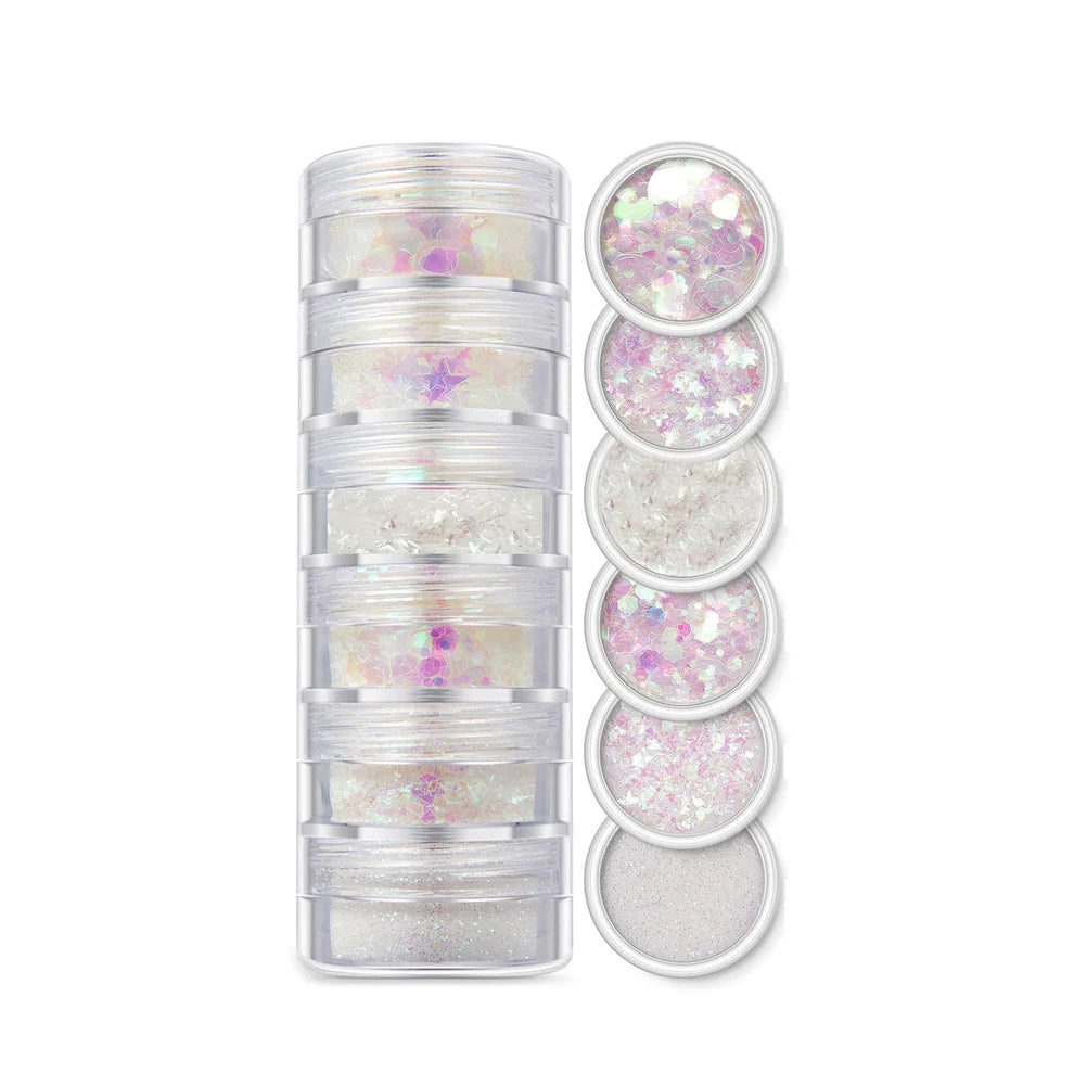 6 In 1 Glitter & Chunks Holo White Sg03
