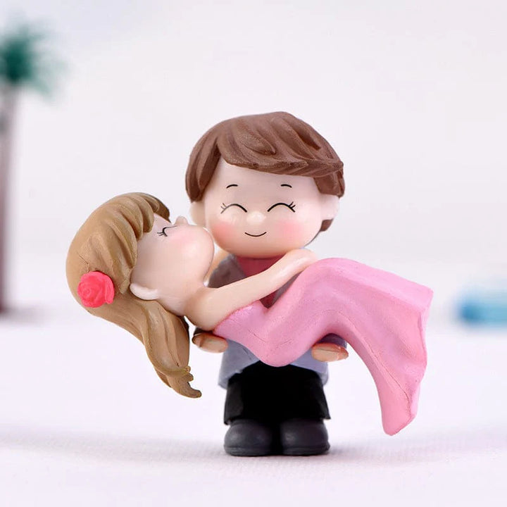 2Pcs Lifted Lovebirds Couple Miniature Set