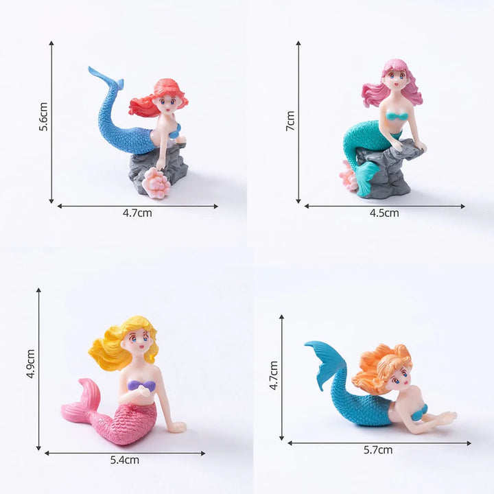 4Pcs Mermaid Miniature