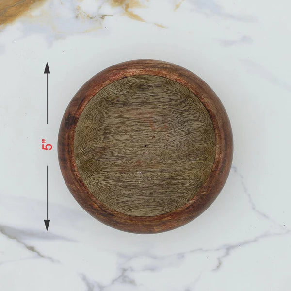 Wooden Candle Round Curve Bowl