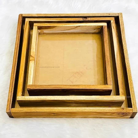 Teak Wood Frame With Acrylic Base