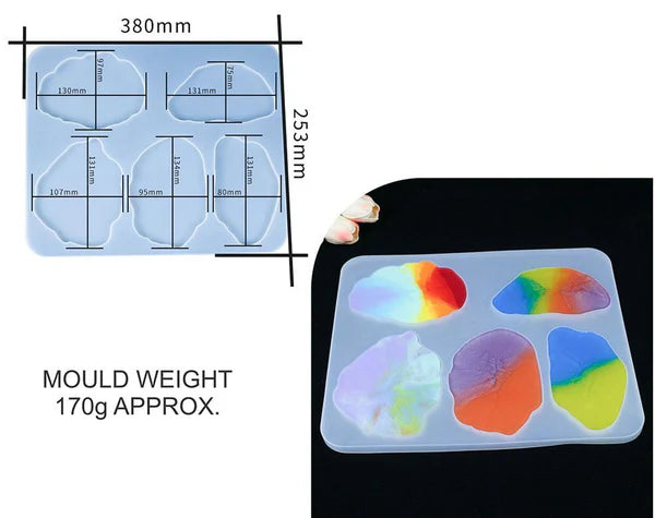 5 Cavity Agate Coaster Mould