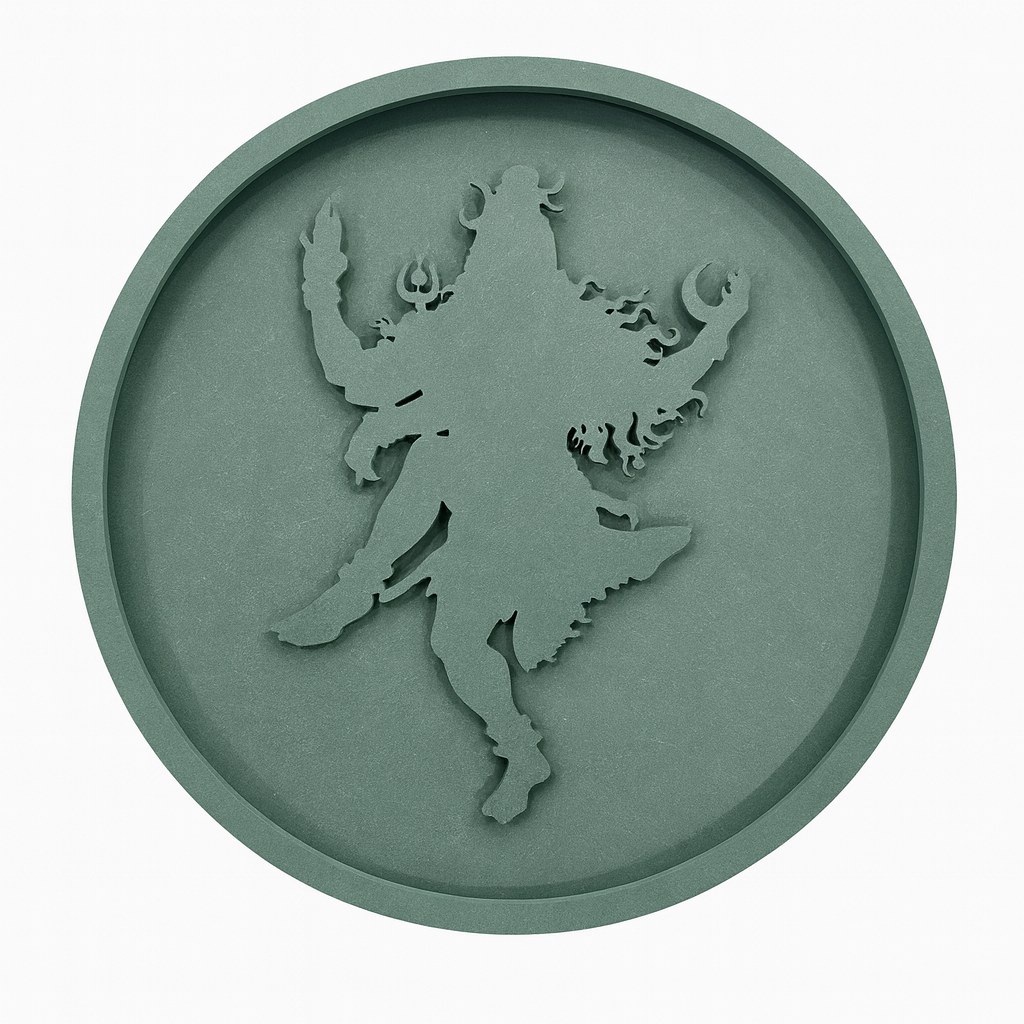 Lord Shiva Cutout With Light Slot Border Frame