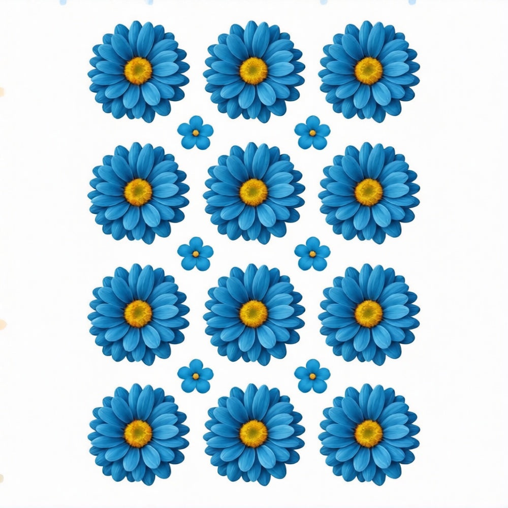 Blue Daisy Flowers UV DTF Sticker
