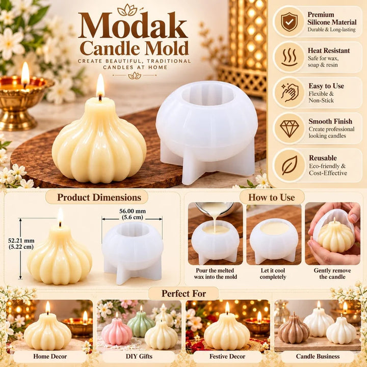 Modak Shape Silicone Candle Mould