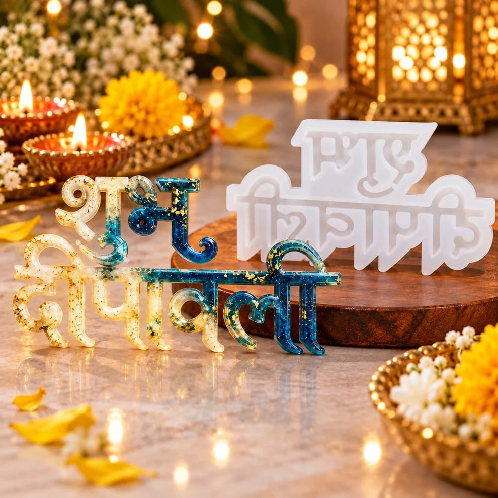 Shubh Deepavali Hindi Text Silicone Mould
