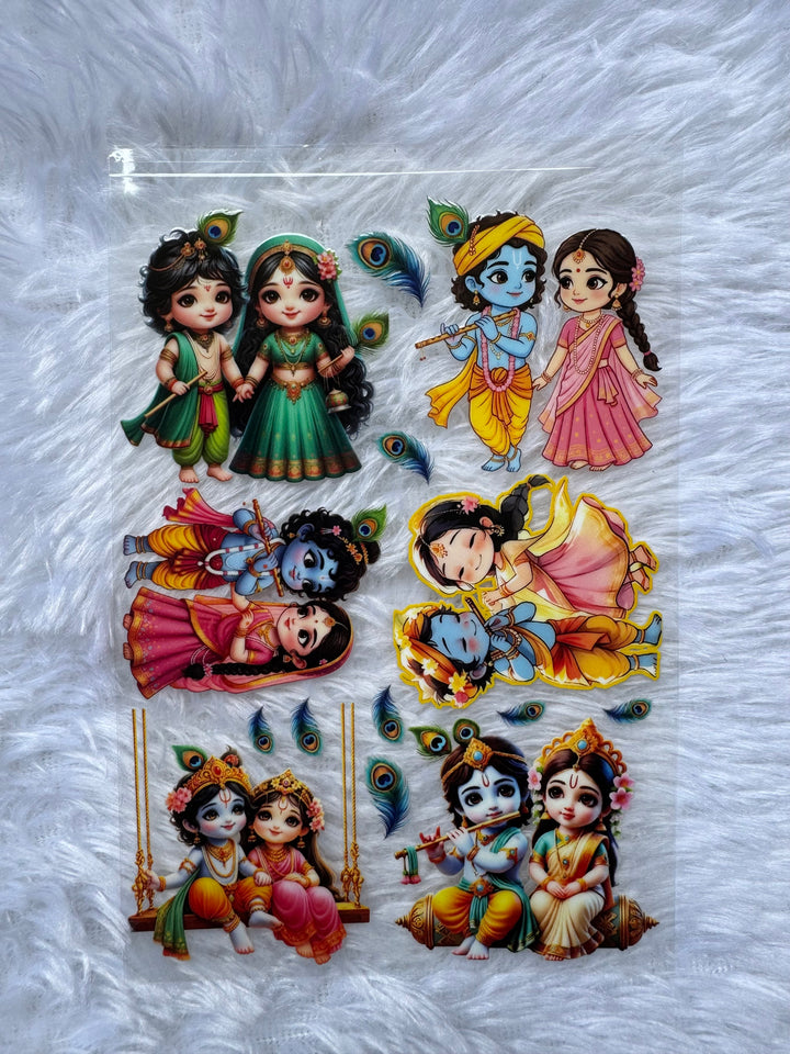 Radha Krishna UV DTF Stickers
