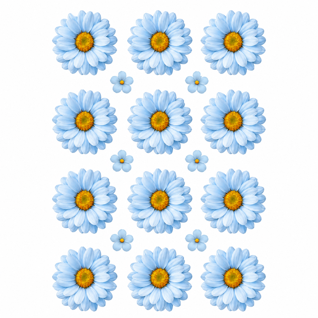 L.Blue Daisy Flowers UV DTF Sticker