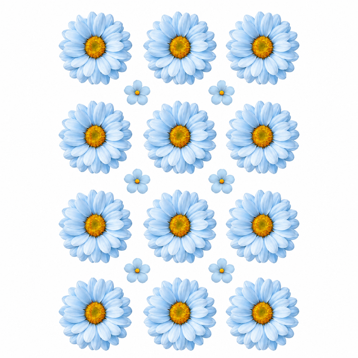 L.Blue Daisy Flowers UV DTF Sticker