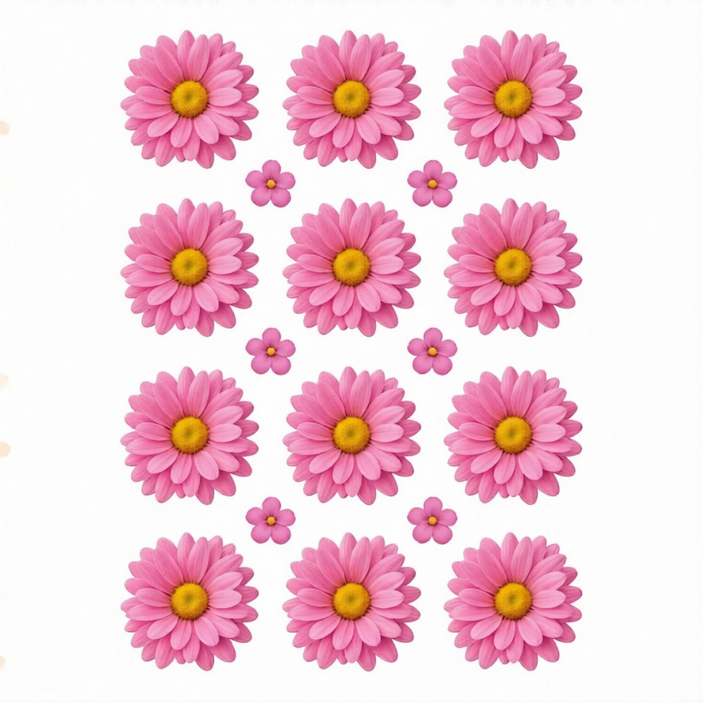 M.Pink Daisy Flowers UV DTF Sticker