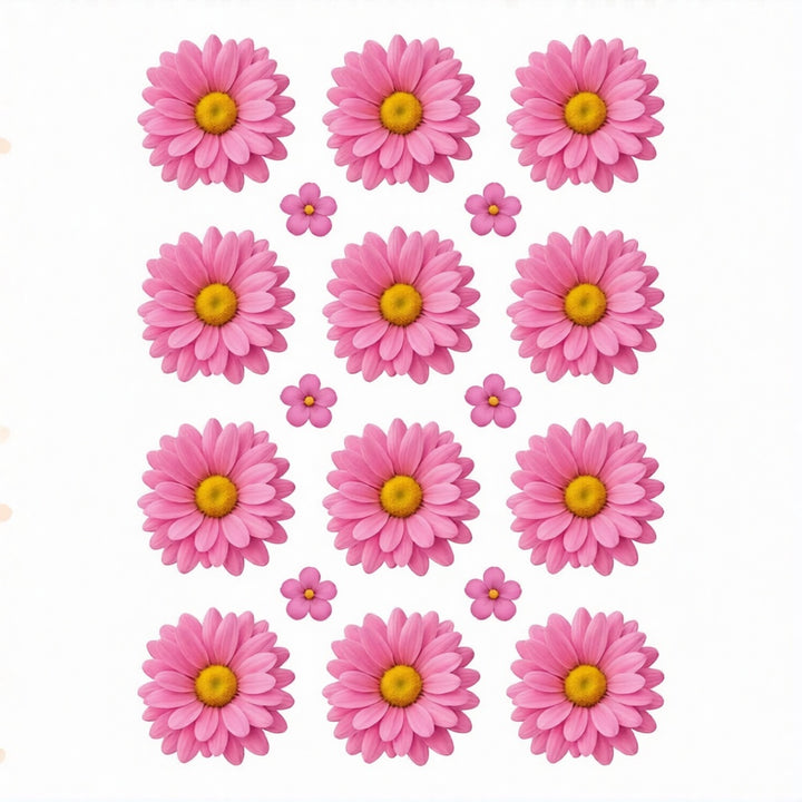 M.Pink Daisy Flowers UV DTF Sticker