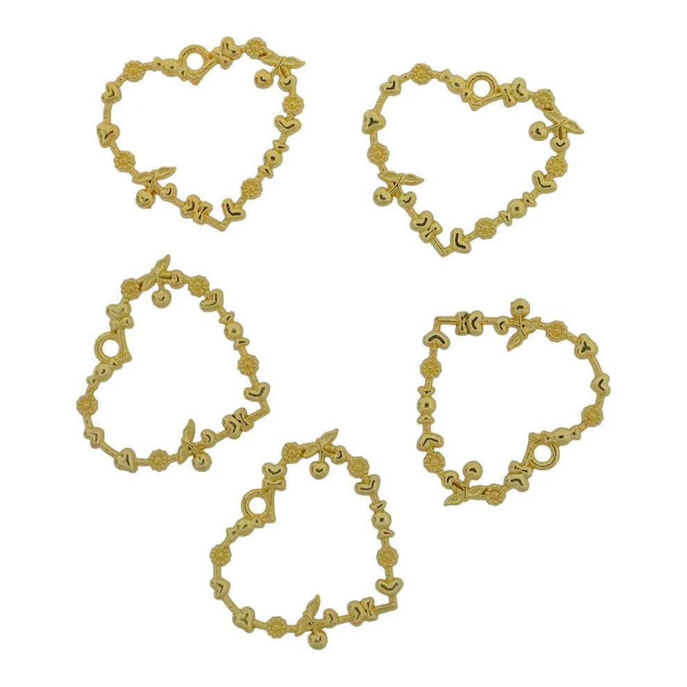 5 In 1 Designer Heart Bezels Set