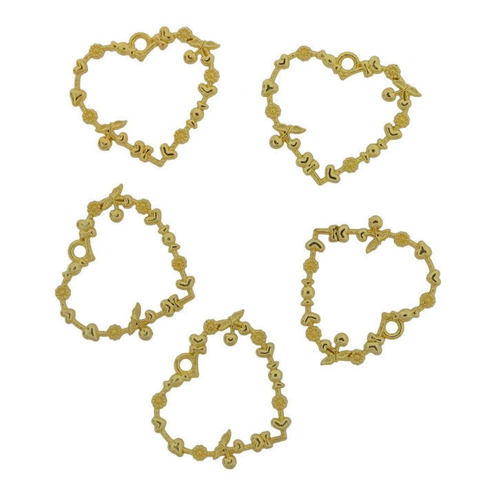 5 In 1 Designer Heart Bezels Set