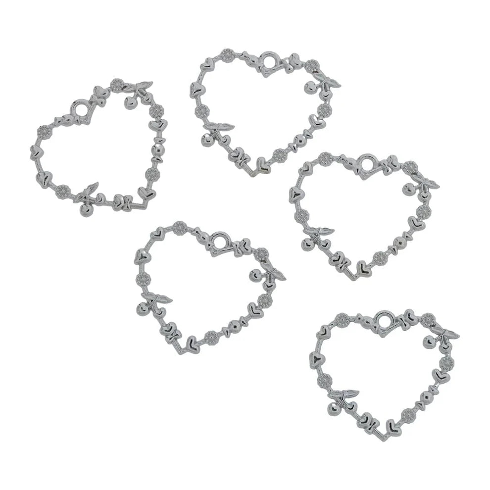 5 In 1 Designer Heart Bezels Set