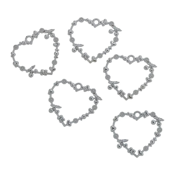 5 In 1 Designer Heart Bezels Set