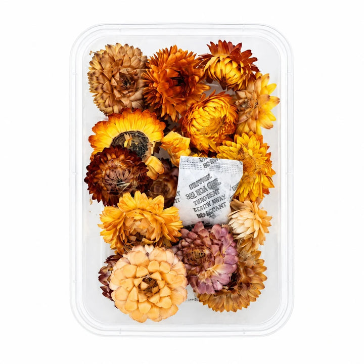 Natural Dried Straw Flowers Yellow & Orange Mix for Resin Art