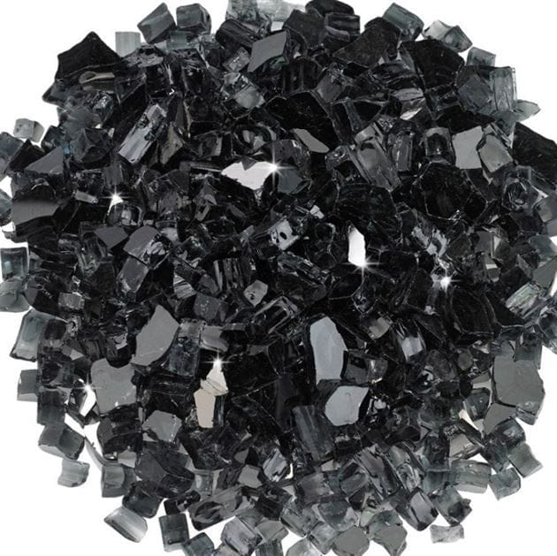 Black Reflective Firepit Glass