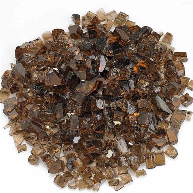 Brown Reflective Firepit Glass