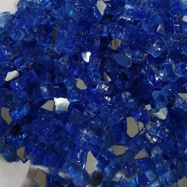 Dark Blue Reflective Firepit Glass
