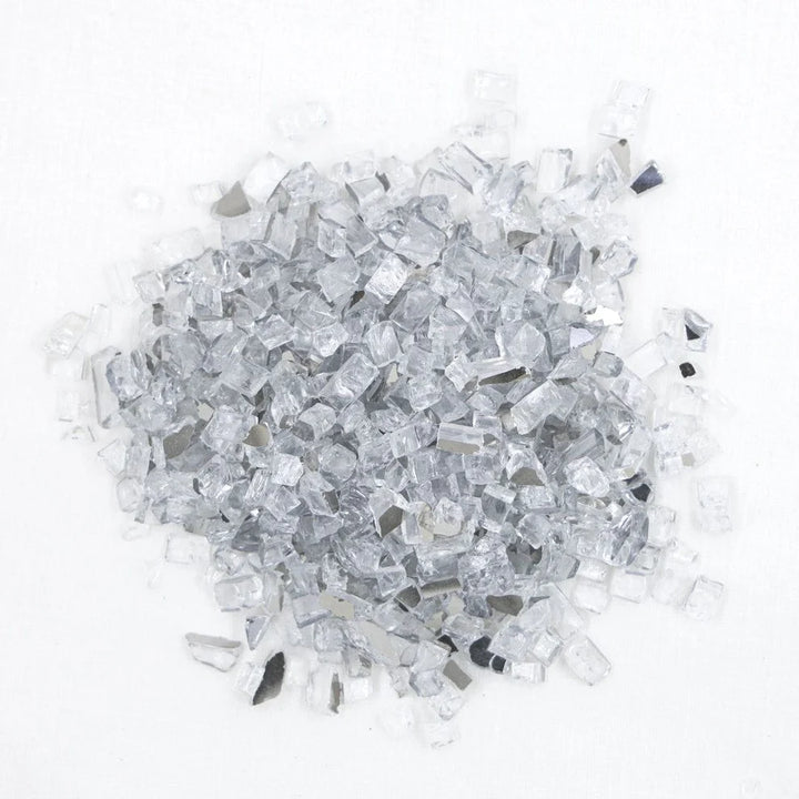 Small Silver Reflective Firepit Glass