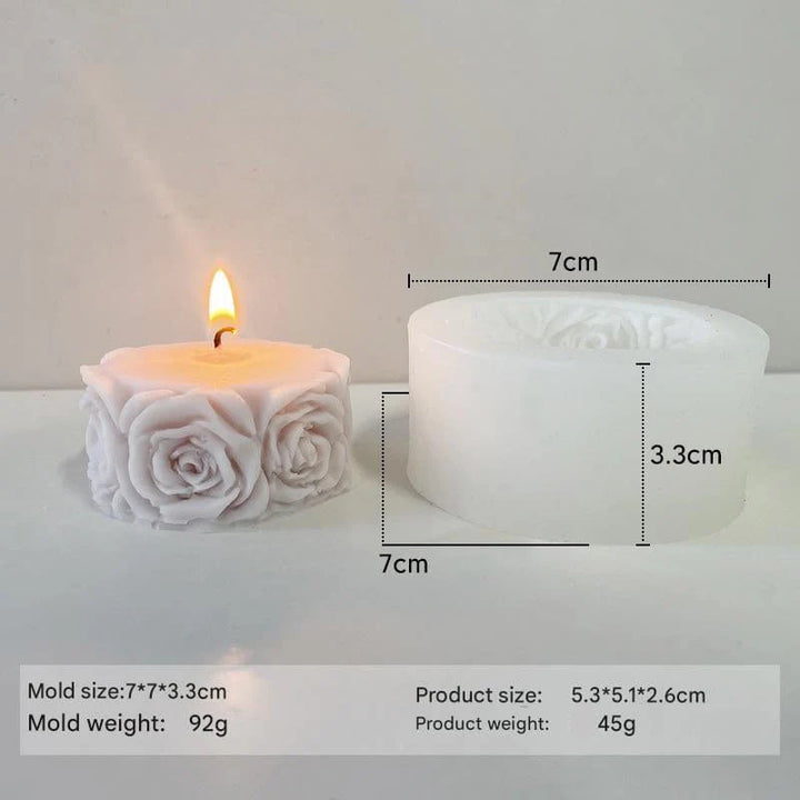 3D Rose Flower Pillar Soap & Candle Handmade Mould