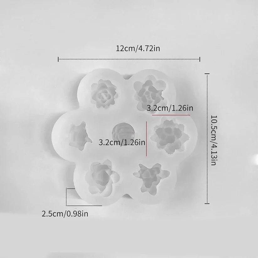 9 Cavity 3D Mix Flower Handmade Mould