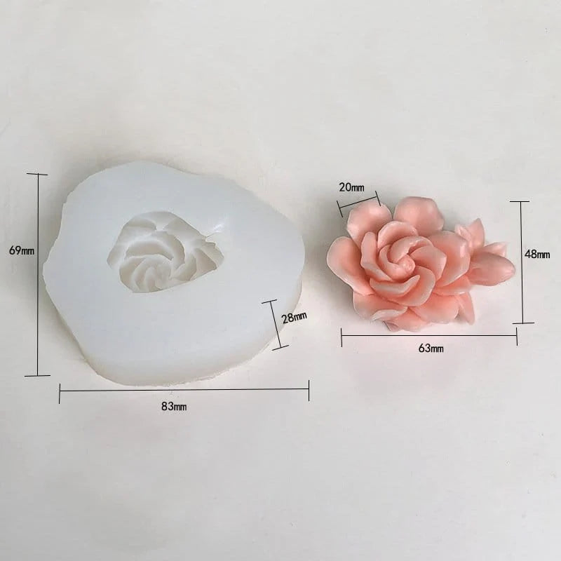 3D Rose Candle Handmade Mould