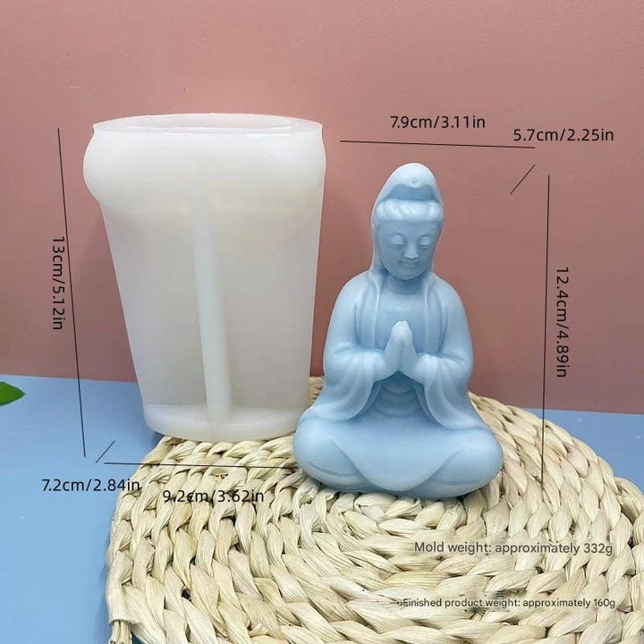 Sitting Buddha Statue Candle Handmade Mould