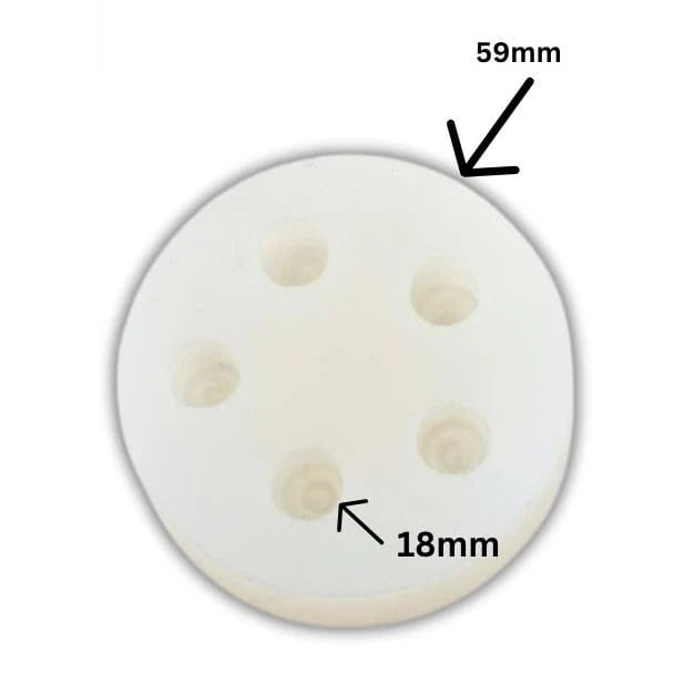 5 Cavity Flatback Rose Petal Candle Mould