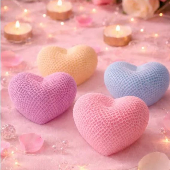 Chequered Heart Soap Candle Mould