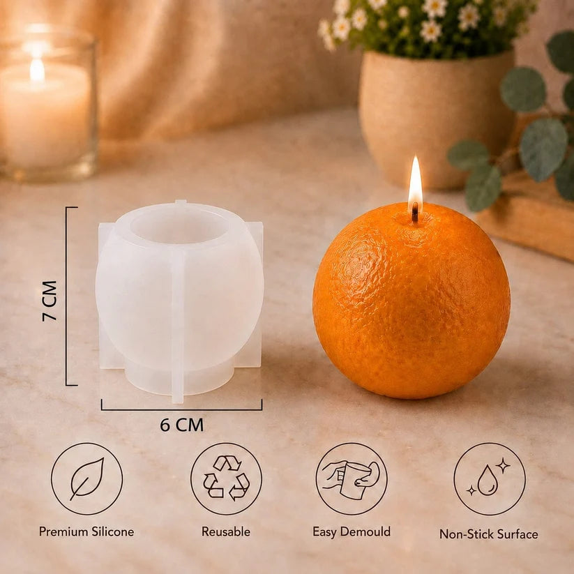 Orange Fruit Shape Silicone Candle Mould