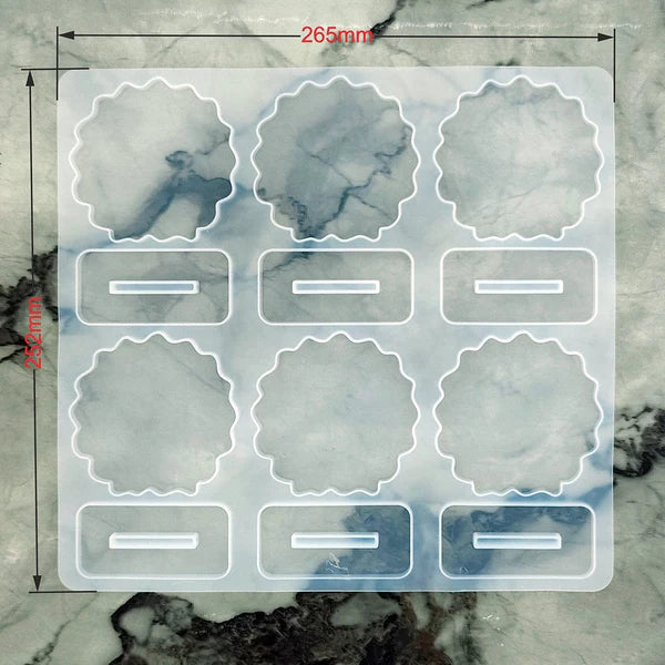 Small 6 Cavity Agate Round Frame With Stand Mould