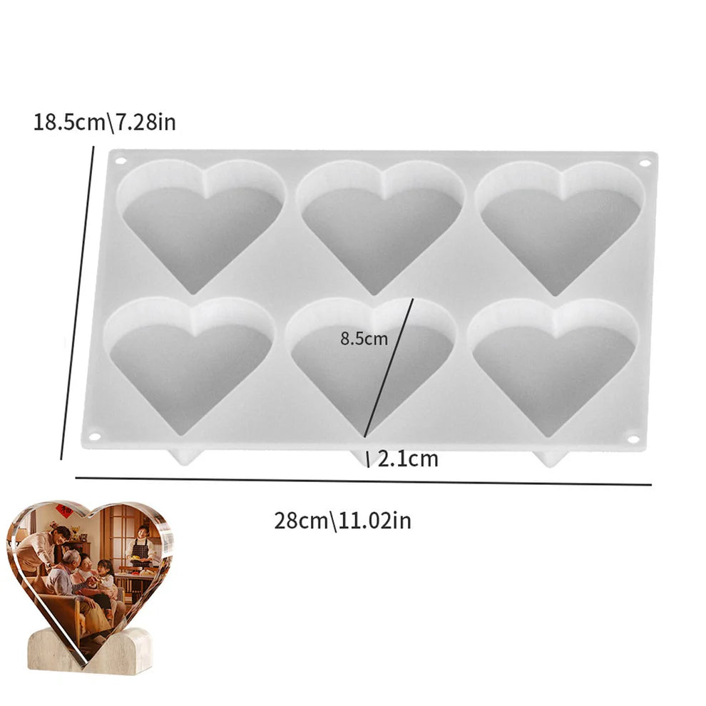 6 Cavity Heart Shaped Mould