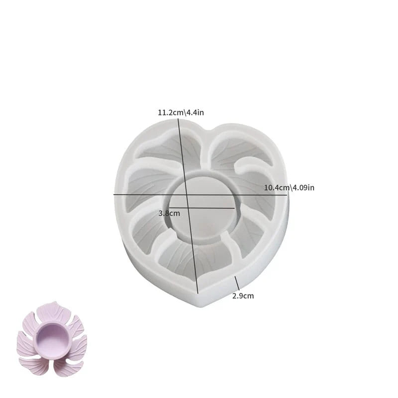 Monstera Leaf Pattern Tea Light Candle Mould