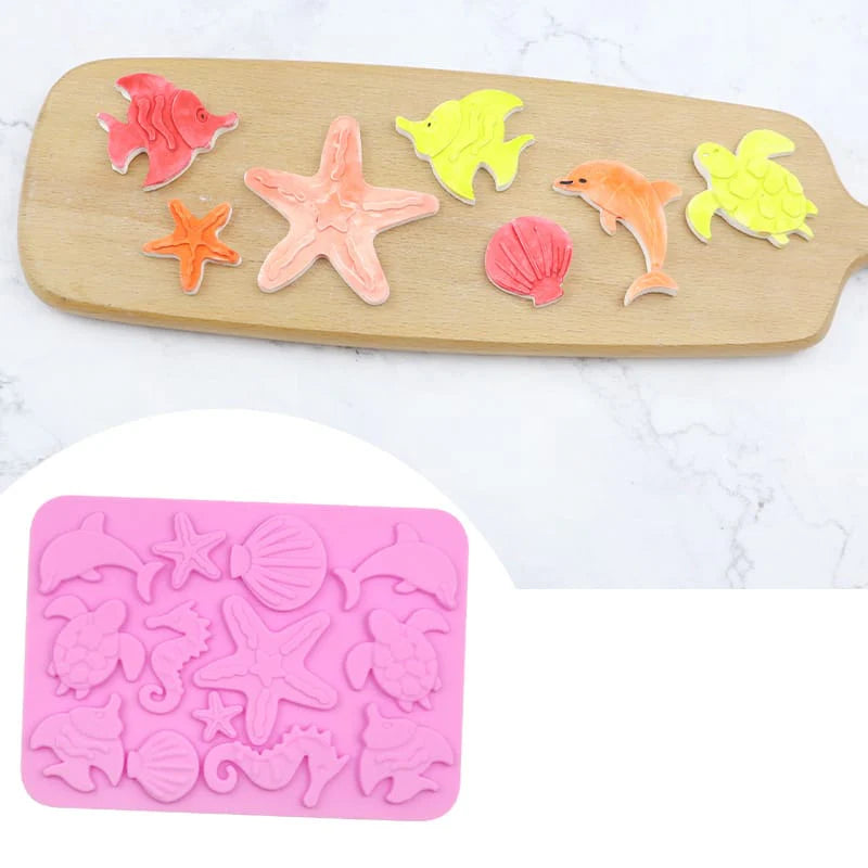 13 Cavity Ocean Life Sea Creatures Candy Mould