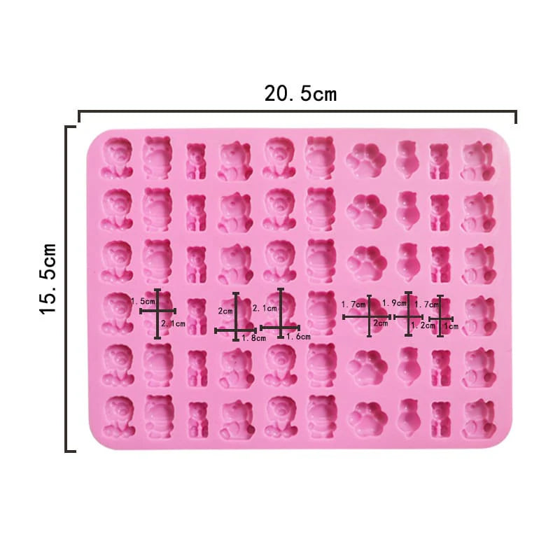 60 Cavity Mini Cartoon Animals   Silicone Mould