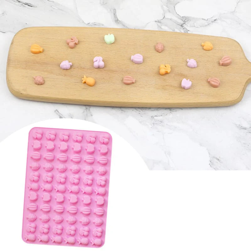 66 Multi Cavity Mini Mixed Fruit  Silicone Mould
