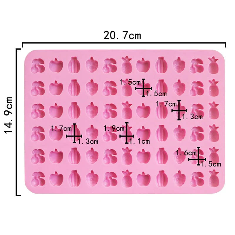 66 Multi Cavity Mini Mixed Fruit  Silicone Mould