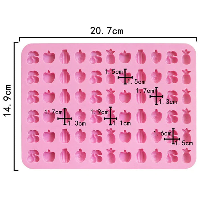 66 Multi Cavity Mini Mixed Fruit  Silicone Mould